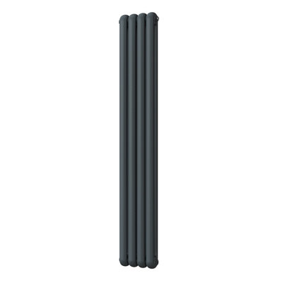 UK Radiators 2952BTU H1800mm x W298mm Anthracite Round Tube Vertical ...