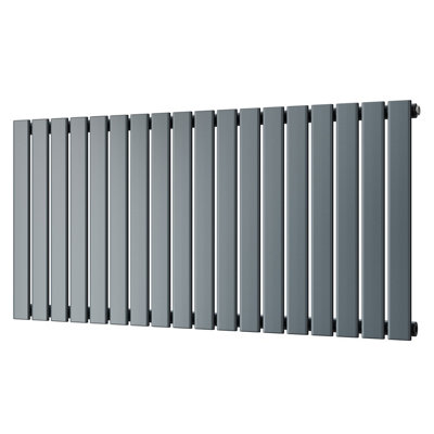 UK Radiators 2975BTU H600mm x W1224mm Anthracite Flat Tube Horizontal ...