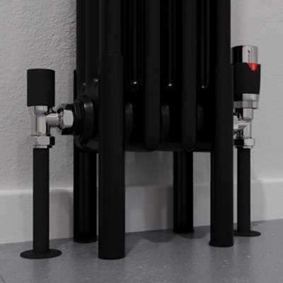 UK Radiators 3 Column Radiator Feet Black Alpha