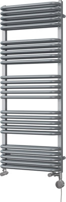 UK Radiators 3108BTU H1269mm x W500mm Silver Round Tube Designer Dual ...