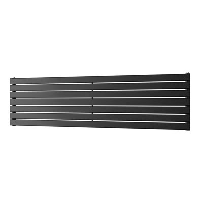 UK Radiators 3149BTU H476mm x W1800mm Black Flat Tube Horizontal ...