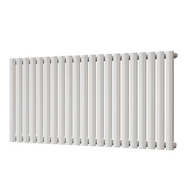 UK Radiators 3153BTU H600mm x W1218mm White Elliptical Tube Horizontal ...