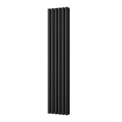 UK Radiators 3187BTU H1600mm x W348mm Black Elliptical Tube Vertical ...
