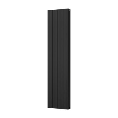 UK Radiators 3265BTU H1600mm x W372mm Black Flat Tube Vertical Designer ...