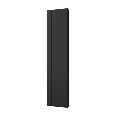 UK Radiators 3265BTU H1600mm x W372mm Black Flat Tube Vertical Designer ...