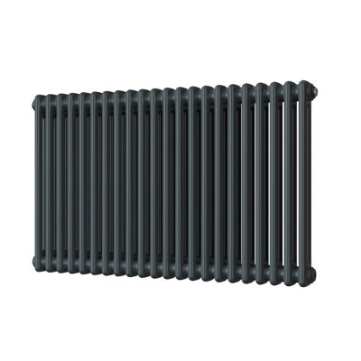 UK Radiators 3388BTU H600mm x W988mm Anthracite 2 Column Horizontal ...