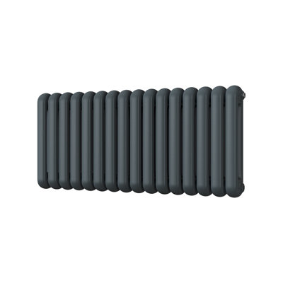 UK Radiators 3416BTU H500mm x W1132mm Anthracite Round Tube Horizontal ...