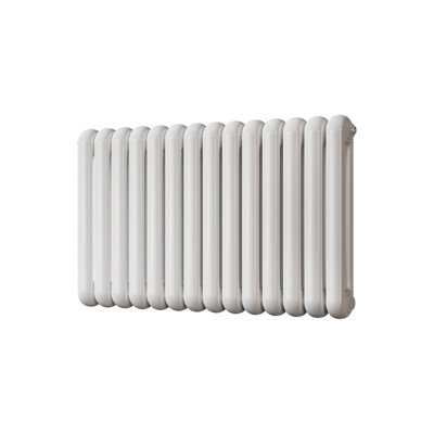 UK RADIATORS 3515BTU H600MM X W993MM WHITE ROUND TUBE HORIZONTAL ...