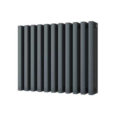 UK Radiators 3545BTU H600mm x W730mm Anthracite Square Tube Horizontal ...