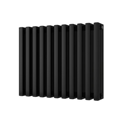 UK Radiators 3545BTU H600mm x W730mm Black Square Tube Horizontal ...