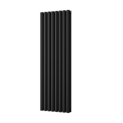 UK Radiators 3890BTU H1400mm x W464mm Black Elliptical Tube Vertical ...