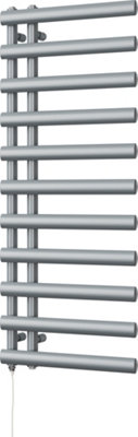 UK Radiators 400W H1238mm x W500mm Silver Elliptical Tube Standard ...