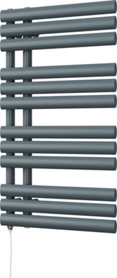 UK Radiators 400W H884mm x W500mm Anthracite Elliptical Tube Designer ...