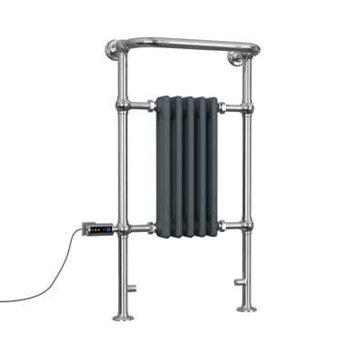 UK Radiators 400W H963mm x W538mm Anthracite Traditional Thermostatic ...