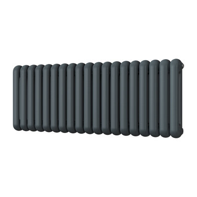 UK Radiators 4043BTU H500mm x W1340mm Anthracite Round Tube Horizontal ...