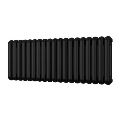 UK Radiators 4043BTU H500mm x W1340mm Black Round Tube Horizontal ...