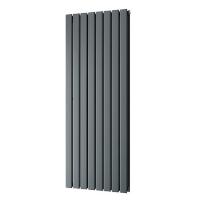UK Radiators 4159BTU H1400mm x W544mm Anthracite Flat Tube Vertical ...