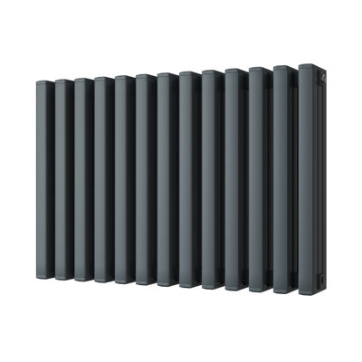 UK Radiators 4207BTU H600mm x W886mm Anthracite Square Tube Horizontal ...