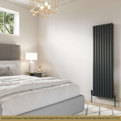 UK Radiators 4248BTU H1600mm x W464mm Anthracite Elliptical Tube ...