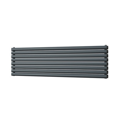 UK Radiators 4248BTU H464mm x W1600mm Anthracite Elliptical Tube ...