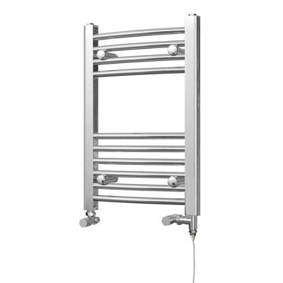 UK Radiators 427BTU H600mm x W400mm Chrome Curved Ladder Standard Dual ...