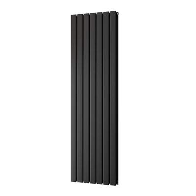 UK Radiators 4313BTU H1600mm x W476mm Black Flat Tube Vertical Designer ...