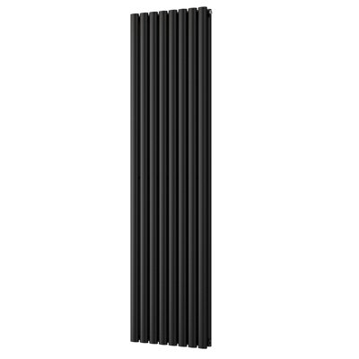 UK Radiators 4620BTU H1800mm x W464mm Black Elliptical Tube Vertical ...