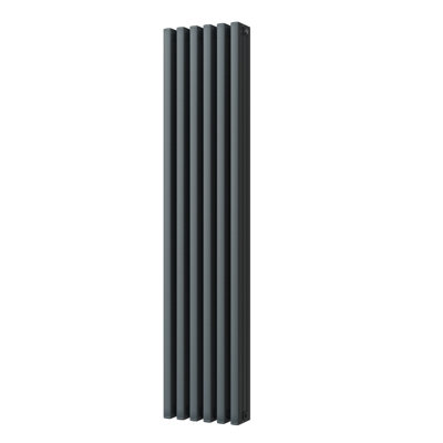 UK Radiators 4934BTU H1800mm x W390mm Anthracite Square Tube Vertical ...