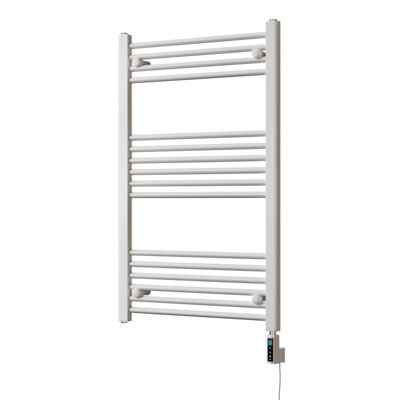 UK Radiators 500W H1000mm x W600mm White Straight Ladder Thermostatic ...
