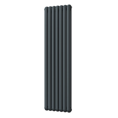 UK Radiators 5023BTU H1800mm x W507mm Anthracite Round Tube Vertical ...