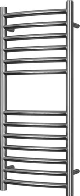 UK Radiators 512BTU H800mm x W350mm Stainless Steel Curved Ladder ...
