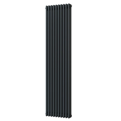 UK Radiators 5439BTU H1800mm x W465mm Anthracite 3 Column Vertical ...