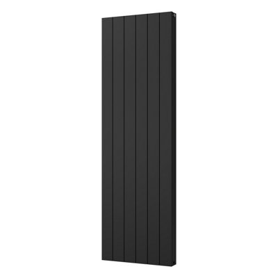 UK Radiators 5558BTU H1800mm x W560mm Black Flat Tube Vertical Designer ...