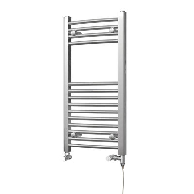 UK Radiators 556BTU H800mm x W400mm Chrome Curved Ladder Standard Dual ...
