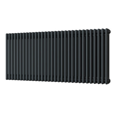 UK Radiators 5818BTU H600mm x W1355mm Anthracite 3 Column Horizontal ...