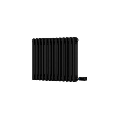 UK Radiators 600W H500mm x W599mm Black Electric 3 Column Horizontal ...