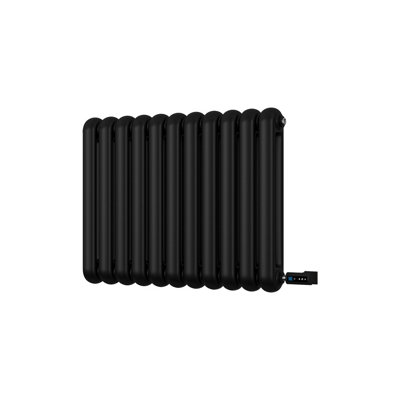 UK Radiators 600W H600mm x W785mm Black Electric Round Tube Horizontal ...