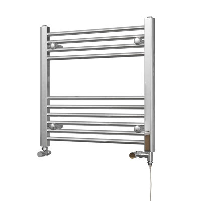 UK Radiators 641BTU H600mm x W600mm Chrome Straight Ladder Standard ...
