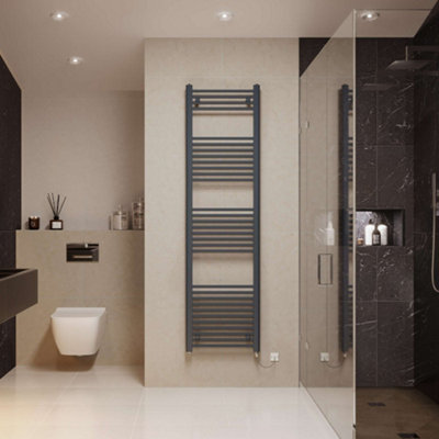 UK Radiators 700W H1800mm x W500mm Anthracite Straight Ladder Standard ...