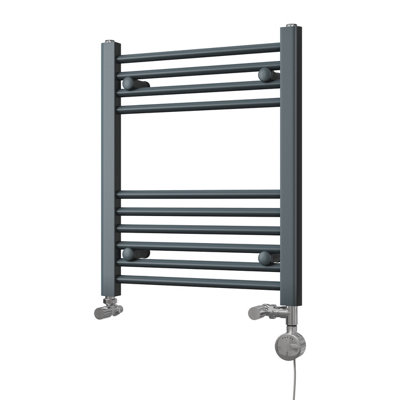 UK Radiators 761BTU H600mm x W500mm Anthracite Straight Ladder Dual ...