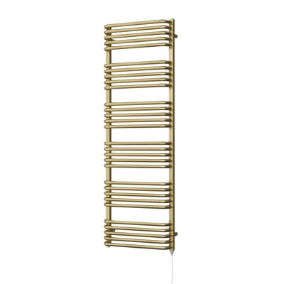 UK Radiators 800W H1533mm x W500mm Brushed Brass Round Tube Standard ...