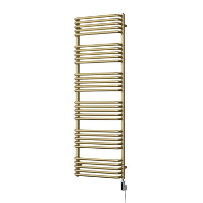 UK Radiators 800W H1533mm x W500mm Brushed Brass Round Tube ...