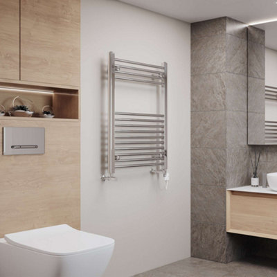 UK Radiators 833BTU H800mm x W600mm Chrome Straight Ladder Standard ...