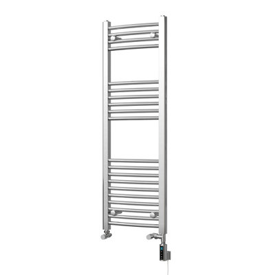 UK Radiators 836BTU H1200mm x W400mm Chrome Curved Ladder Thermostatic ...