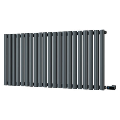 UK Radiators 900W H600mm x W1218mm Anthracite Electric Elliptical Tube ...