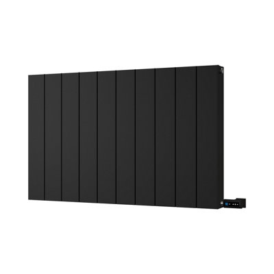 UK Radiators 900W H600mm x W936mm Black Electric Flat Tube Horizontal ...