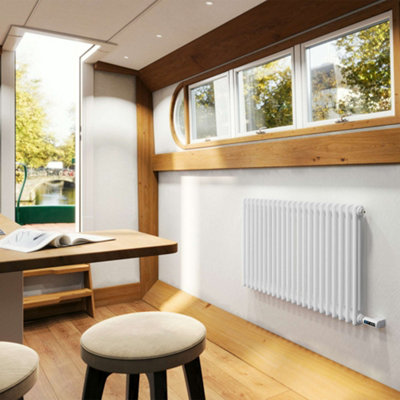 UK Radiators 900W H600mm x W988mm White Electric 2 Column Horizontal ...
