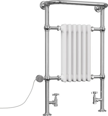 UK Radiators Arundel Traditional Thermostatic Column Dual Fuel Heated ...