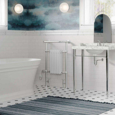 UK Radiators Arundel Traditional Thermostatic Column Dual Fuel Heated ...
