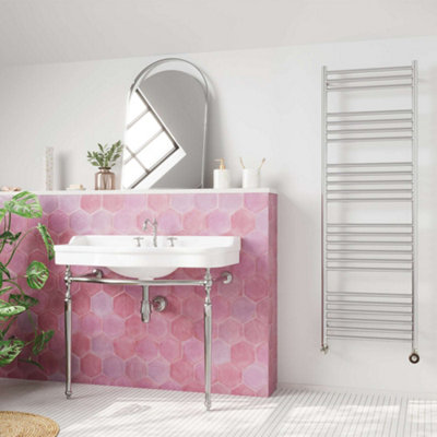 UK Radiators Aston Stainless Steel Curved Ladder Heated Bathroom Towel ...